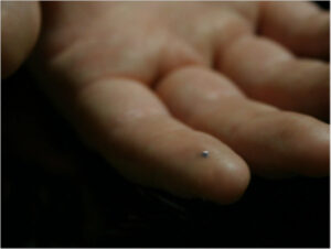 RFID chip is smaller than a 1 mm cube
